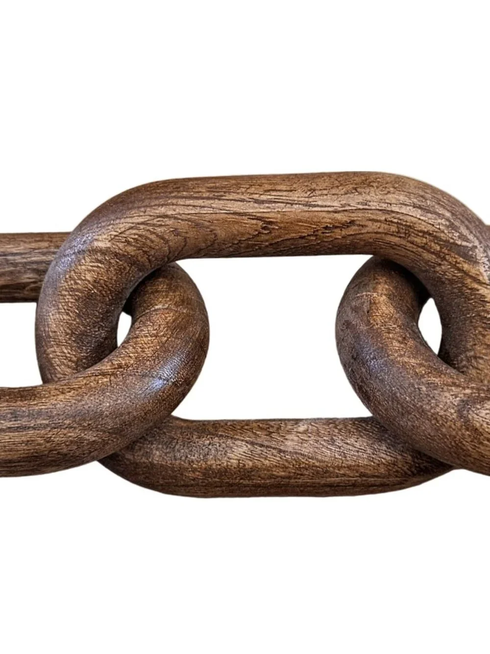 5 Link Natural Wood Chain Sculpture Rustic Home Décor 21″ Long